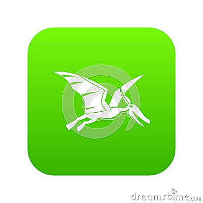 Pterosaurs dinosaur icon digital green Vector Illustration