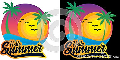 Hello summer happiest in nature Vector Illustration