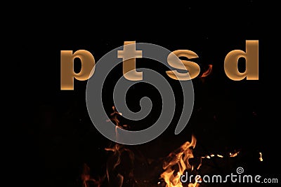 PTSD Medical abbreviation or acronym of post traumatic stress syndrome, mental disorder caused by traumatic events. Word PTSD on f Stock Photo