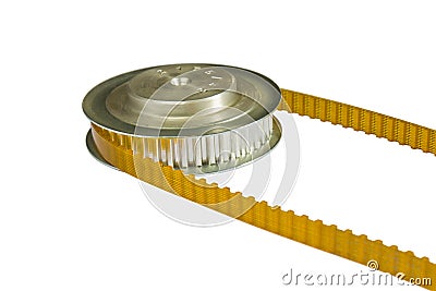 PU timing belt and pulley Stock Photo