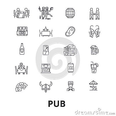 Pub related icons Vector Illustration