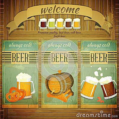 Pub Beer Menu Vector Illustration