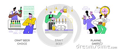 In a pub isolated cartoon vector illustrations. Vector Illustration