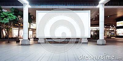 Public Advertisement Board A Public Shopping Center Mall Or Business Center High Big Advertisement B Stock Photo