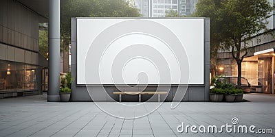 Public Advertisement Board A Public Shopping Center Mall Or Business Center High Big Advertisement B Stock Photo