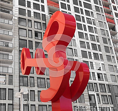 Public Art `Lola` Kinetic Sculpture at Denver`s Union Station Editorial Stock Photo