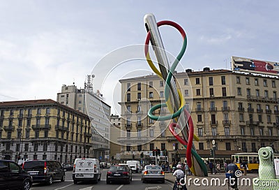 The public artwork Needle, Thread and Knot Editorial Stock Photo