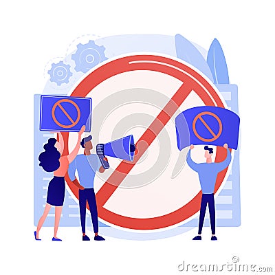 Public backlash abstract concept vector illustration. Vector Illustration