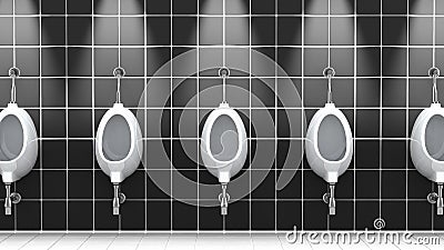 Public bathroom, 3d illustration Stock Photo