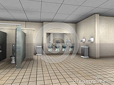 Public Bathroom Restroom Illustration Stock Photo