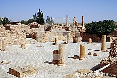 Roman Public Baths, Sufetula, Sbeitla, Tunisia Stock Photo