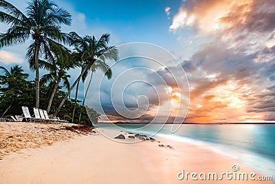 Public beach in Cayo Levantado, Dominican Republic Stock Photo