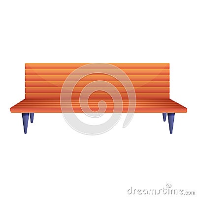 Public bench icon, cartoon style Vector Illustration