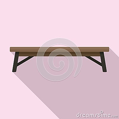 Public bench icon, flat style Vector Illustration