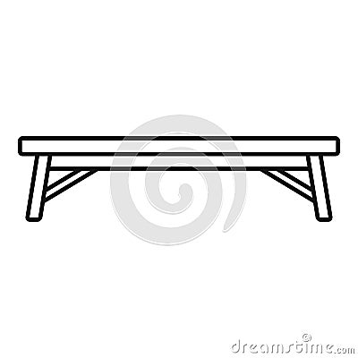 Public bench icon, outline style Vector Illustration