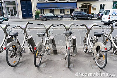 Public bicycle rental Editorial Stock Photo