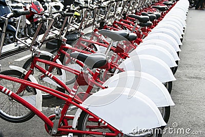 Public Bicycles Stock Photo