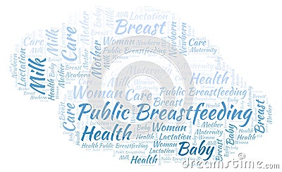 Public Breastfeeding word cloud. Stock Photo