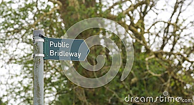 Public Bridleway sign in rural area Stock Photo