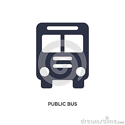 public bus icon on white background. Simple element illustration from mechanicons concept Vector Illustration