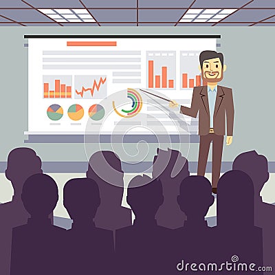 Public business training, conference, workshop presentation vector concept Vector Illustration