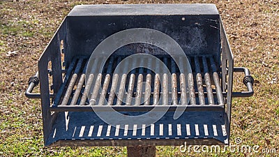 Public charcoal grill in a park Stock Photo