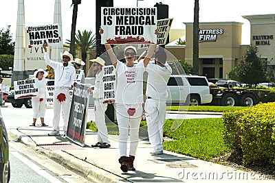 Public Circumcision Protest and Demonstration Editorial Stock Photo