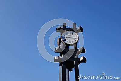 Public clock in the street, Tokyo, Japan Editorial Stock Photo