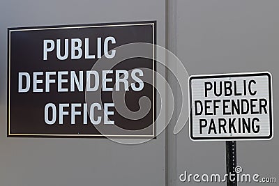 Public Defenders Office. A public defender is a lawyer appointed to represent people who otherwise cannot afford to hire a lawyer Stock Photo