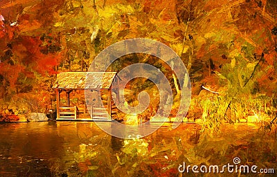 Public Domain Image Gazebo And Dock In Autumn Forest Stock Photo