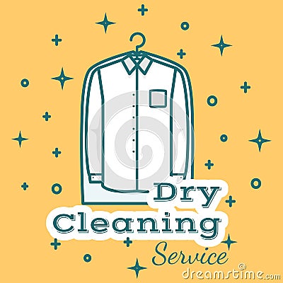 Public dry cleaning self service vector banner Vector Illustration