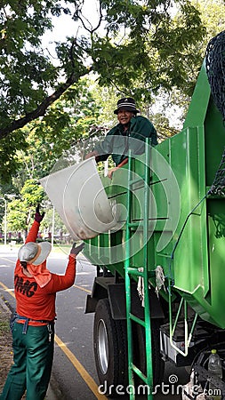 Public garbage collection Editorial Stock Photo