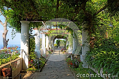The public gardens of the Villa San Michele, Capri island, Mediterranean Sea, Italy Stock Photo