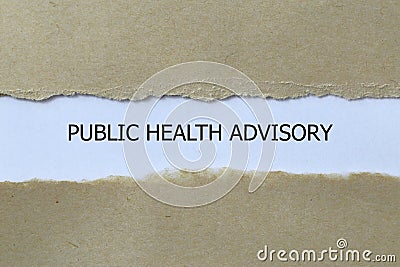 public health advisory on white paper Stock Photo