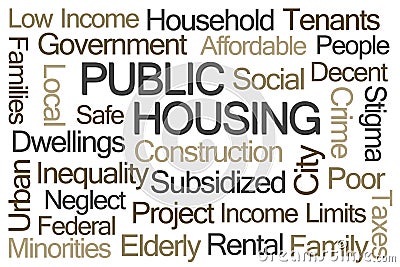 Public Housing Word Cloud Stock Photo
