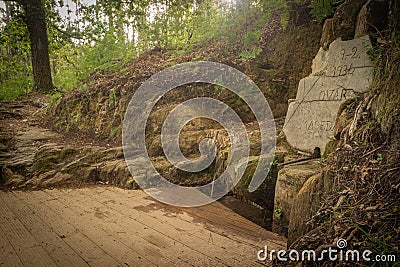 Public intake of spring water in Maceda, Ovar, Portugal Stock Photo