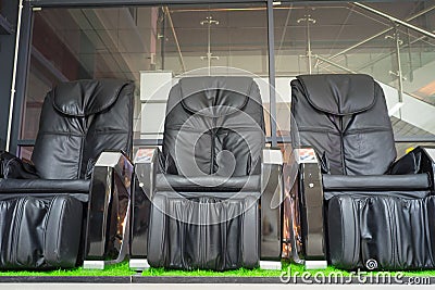 Public Leather Massage relaxing Chair Vending Machine Stock Photo