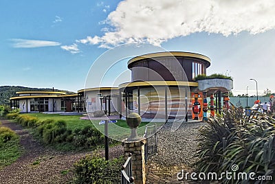 Public library and art gallery in Kawakawa town of the Northland region of New Zealand Editorial Stock Photo