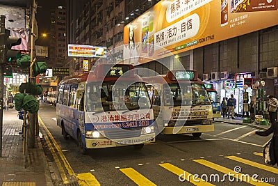The public light buses in Hong Kong Editorial Stock Photo