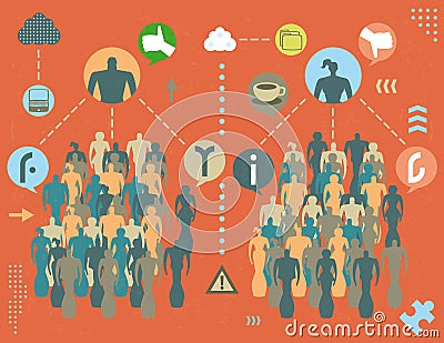 Public opinion and media users concept Vector Illustration