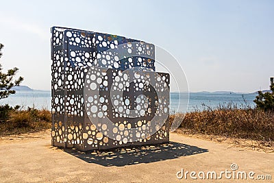 Public outdoor sculpture on Naoshima Art Island in Kagawa, Japan Editorial Stock Photo