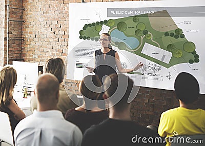 Public Park Layout Map Information Concept Stock Photo