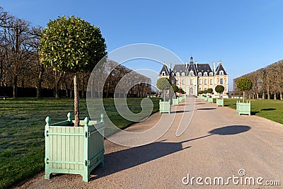Departmental castle of the public park of Sceaux Stock Photo