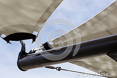 Public park shade awning structure Stock Photo