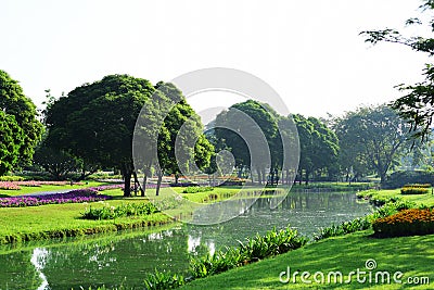 Public park at Suanluang Rama 9 Stock Photo