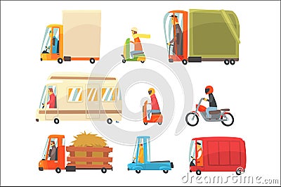 Public And Personal Transport Toy Cars And Trucks Collection Of Childish Colorful Transportation Vehicles Vector Illustration