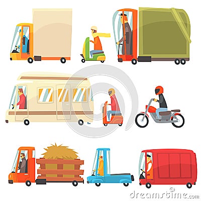 Public And Personal Transport Toy Cars And Trucks Collection Of Childish Colorful Transportation Vehicles Vector Illustration