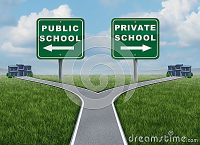 Public And Private School Choice Stock Photo