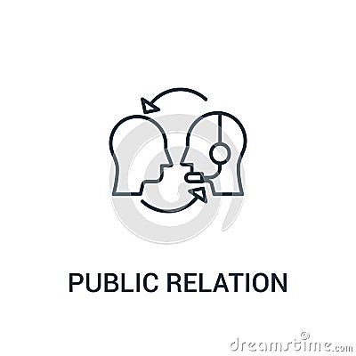 public relation icon vector from ads collection. Thin line public relation outline icon vector illustration. Linear symbol for use Vector Illustration