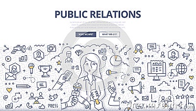 Public Relations Doodle Concept Vector Illustration